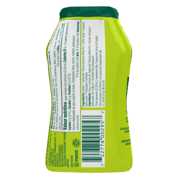 Splenda Stevia Liquid Bottle - Back