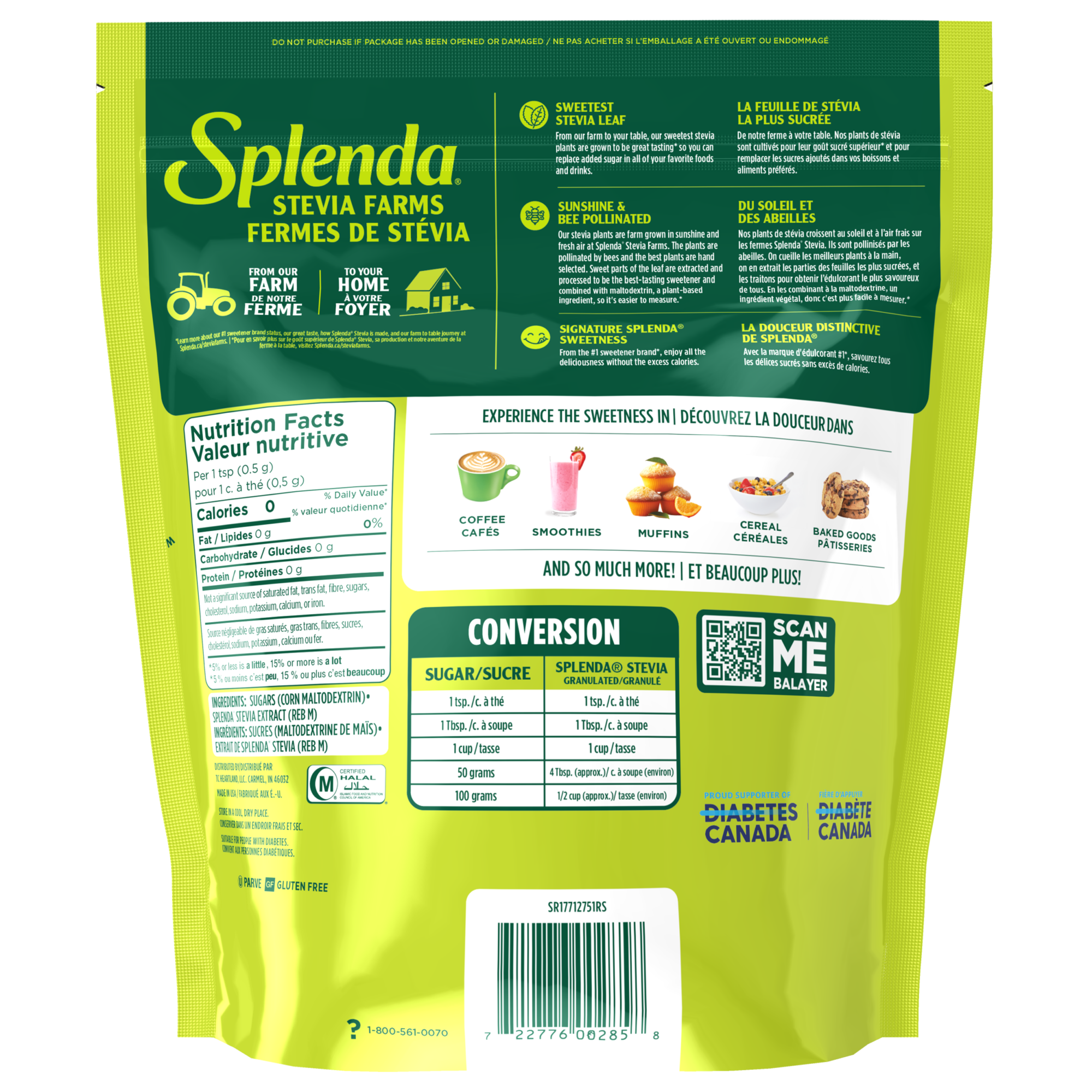 Splenda Stevia Pouch - Back