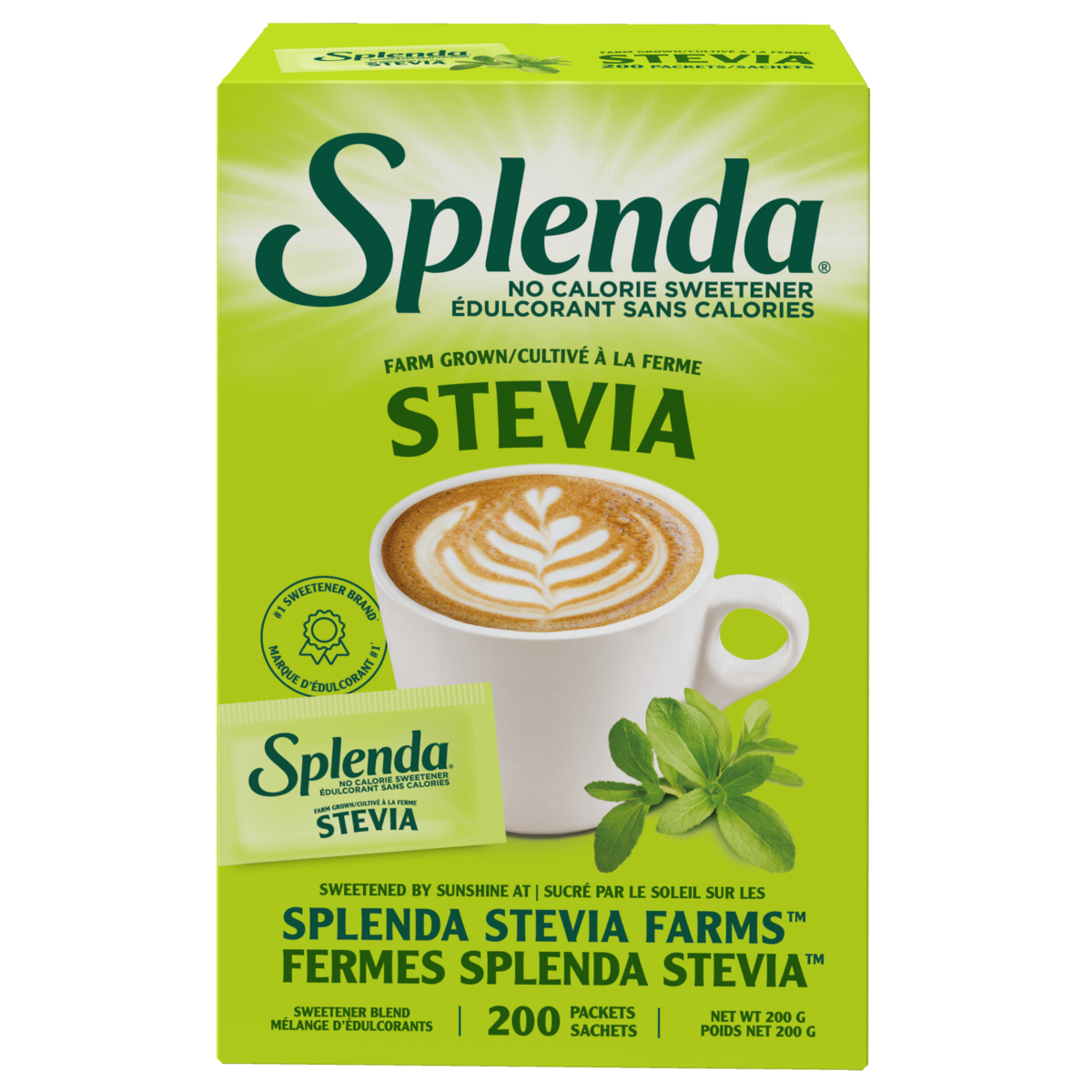 Splenda Stevia Packets 200ct -Front