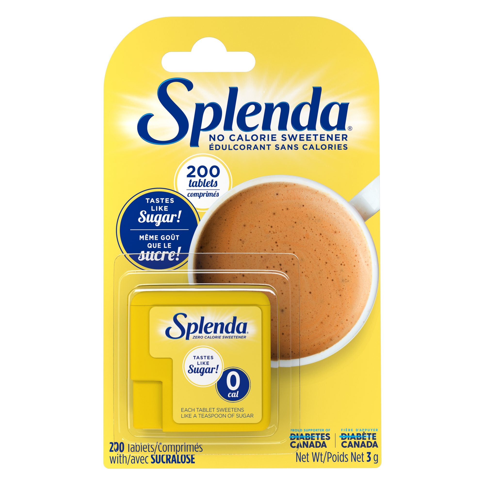 Paquets d'édulcorant Splenda  Édulcorant sans calories et succédané de  sucre