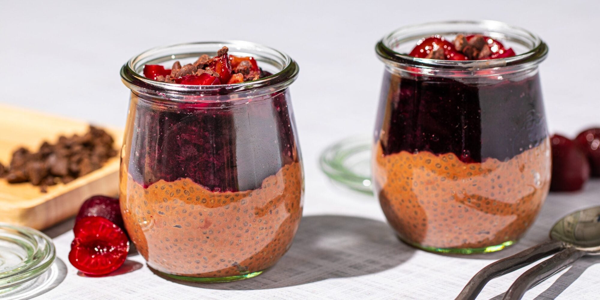 Chocolate Cherry Chia Seed Pudding